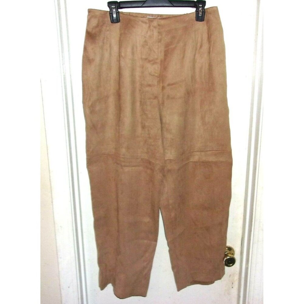 Talbots Woman Petites Brown Slacks‎ Pants Elastic Waist 14W